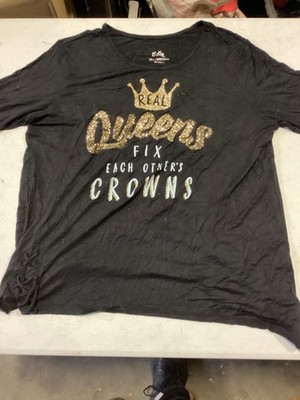 Real Queens Fix Each Others Crowns T-Shirt for Women by Justice Size 24 = XL