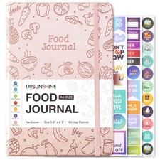 Food Journal - Journal for Women Weight Loss, 5.8" x 8.3", 6 Months Meal Planner