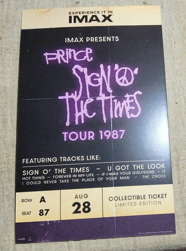 2025 PRINCE SIGN 'O' THE TIMES TOUR 1987 IMAX MOVIE COLLECTIBLE TICKET LIMITED E - Picture 2 of 8