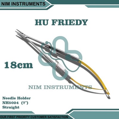 HU FRIEDY Straight Castroviejo Perma Sharp  Needle Holder, 18 cm (7'') NH5024