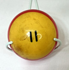 Pool Billiard 2.25 Ball Number 11 Stripe 5.6 ounces Discolored Cracking Vintage