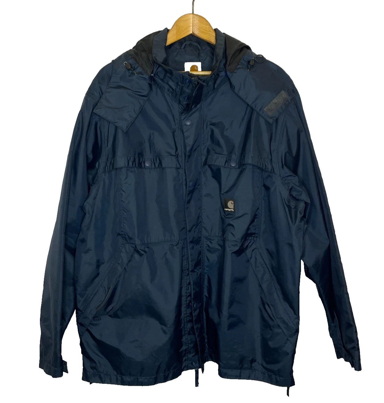 Men's XL Carhartt Navy Blue Nylon Water Repellant Windbreaker Jacket