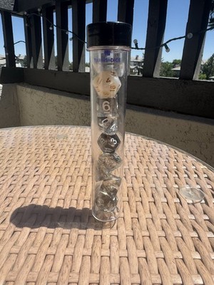 SiriusDice Polyhedral RPG Dice Set d4 d6 d8 d10 d12 d20 in Clear Tube