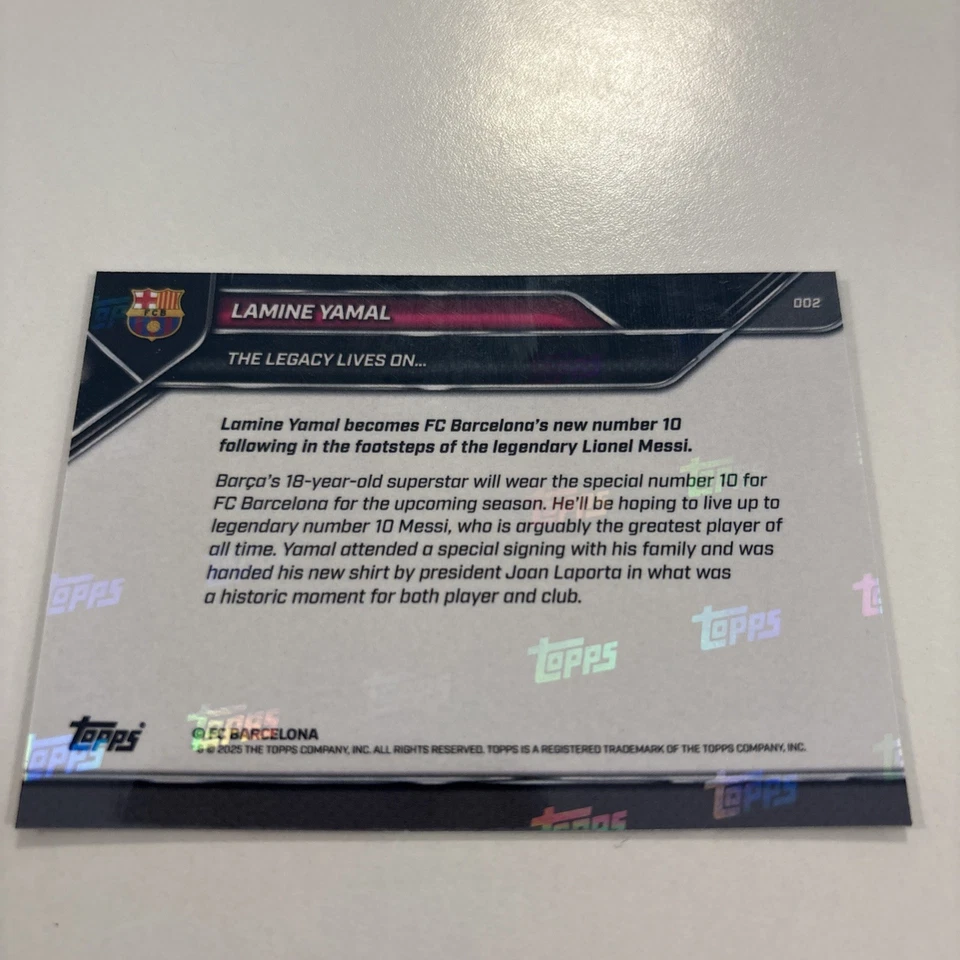 Topps Now Lamine Yamal Lionel Messi The Legacy Lives On 24/25 #002 RC - Image 2 of 2