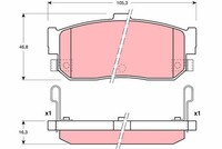 TRW Bremsbelagsatz, Scheibenbremse Hinterachse U.A. FüR Infiniti, Nissan
