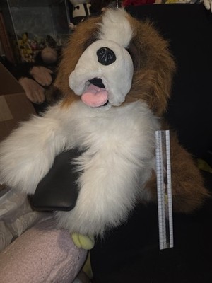 Polar Puff Bernard Dog 24k Brown White Soft Realistic Plush Stuffed Animal 1991