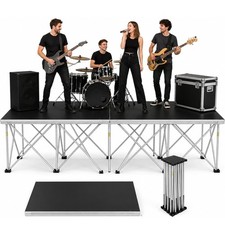 4 4FT 12 16FT Portable Stage with Folding Legs Quick Setup for Wedding, Events