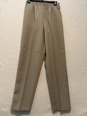 NWT DONNKENNY WOMENS PANTS SIZE 12 Khaki 2 Pockets Pull On Stretch Waist