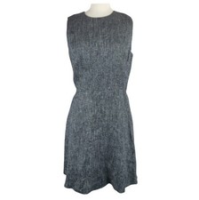 NWOT Theory Dart Mini Dress Linen Blend Herringbone Melange Size 6