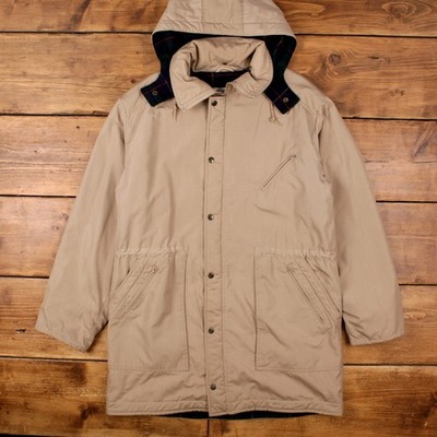 Vintage London Fog Parka Mantel XL 90er Decke gefüttert beige
