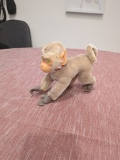 1950s Steiff COCO Monkey Baboon Mini Plush Mohair Green Eyes Vintage Collar 5