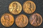 Lot of 5x 1940 Copper Lincoln Cents - BRIGHT RED UNC! - Ships Free!