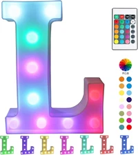 Colorful Marquee Letters LED Light up Letters with Remote, Party Birthday Letter