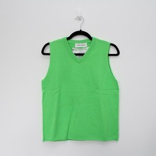 Extreme Cashmere Fluro Green Desir Cashmere Sweater Vest Small NEW