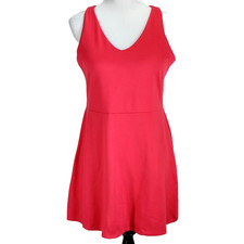 Gap Fit Athletic Dress Womens Size L Pink Sleeveless V Neck Shorts Underneath