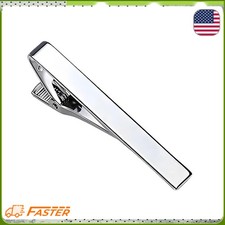 2.2" Inches Silver Stainless Steel Tie Clip Bar Necktie Silver Mens Clasp Clamp