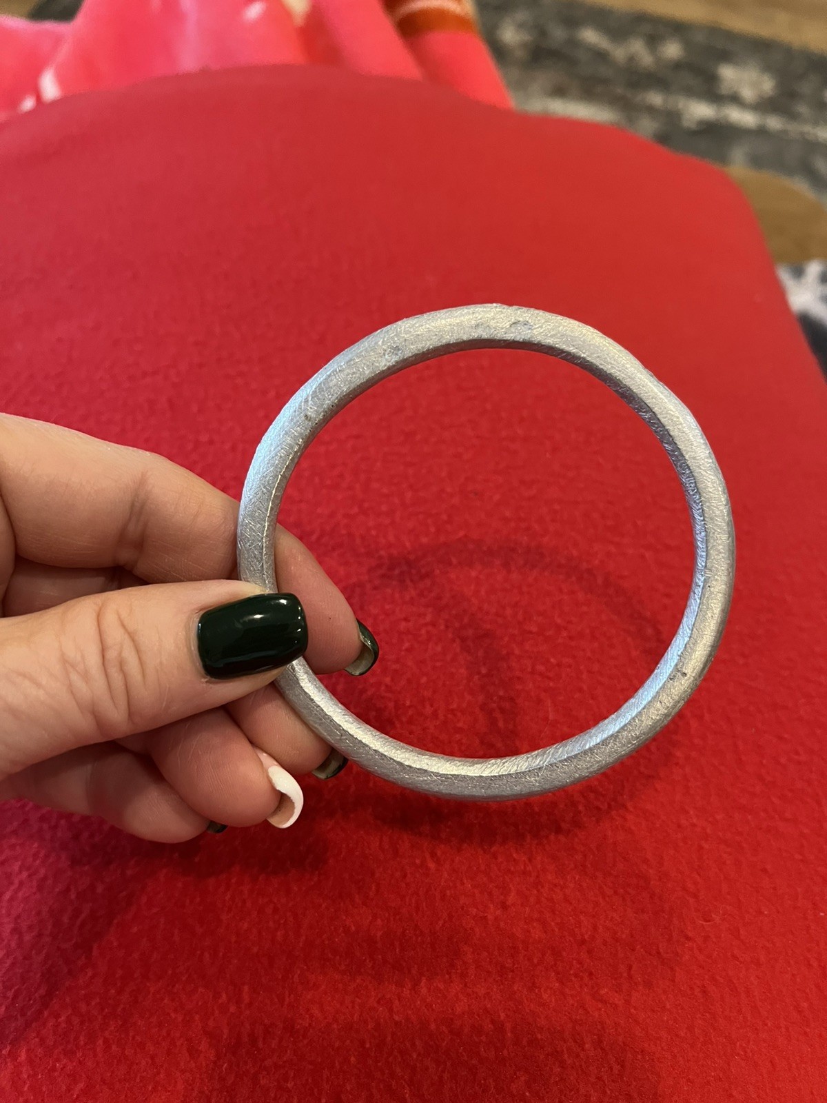 SILVERTONE BRUSHED TEXTURED BANGLE - image 4