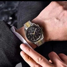 Pagani Design 2-Tone Speedmaster VK63 Chrono AR Sapphire 100M Waterproof NEW