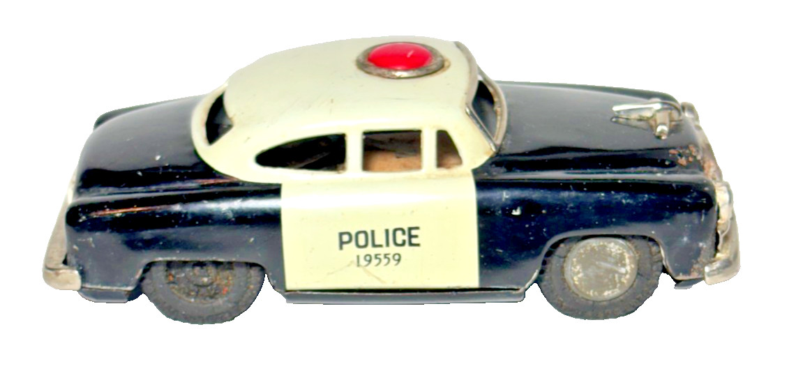 Vintage SSS 1950s Tin Litho Police Car S-1956 Friction 19559 Japan