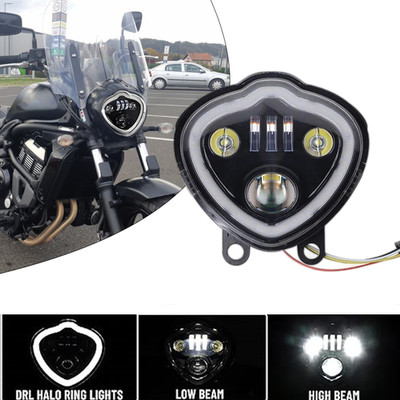 Neu LED Scheinwerfer Fit Kawasaki Vulcan S 650 EN650 2015-2021 DRL Hi/Lo Montage