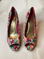 Vintage Y2K Christian Siriano For Payless Mod Abstact Paint Pump Heels Sz 7.5
