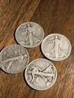 Lot ( 4 ) 90% Silver Walking Liberty Half Dollars