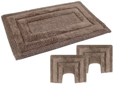 Set 3 pezzi di tappeti bagno PHP in puro cotone con antiscivolo Geco Grip  Art.