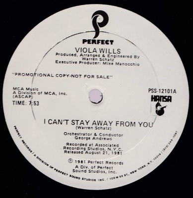 Dance Classics 12inch  Viola Wills / I Cant Stay Away From You  Perfect