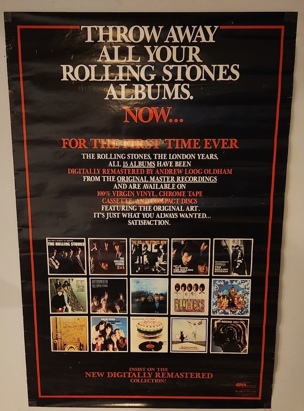 Rolling Stones Promo Poster: CD Releases On ABCKO. Promo RARE 24x36 