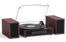 Bluetooth Record Player with Built-in External Stereo Speakers, USB/TF Card...