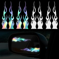 8pcs Flame Reflective Stickers for Bikes Motorcycles Skateboards, 5.9"x1.2" Flam