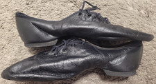 Bloch Black Leather Jazz Dance Shoes Split Sole Lace Up Sneaker Womens 10 Ballet