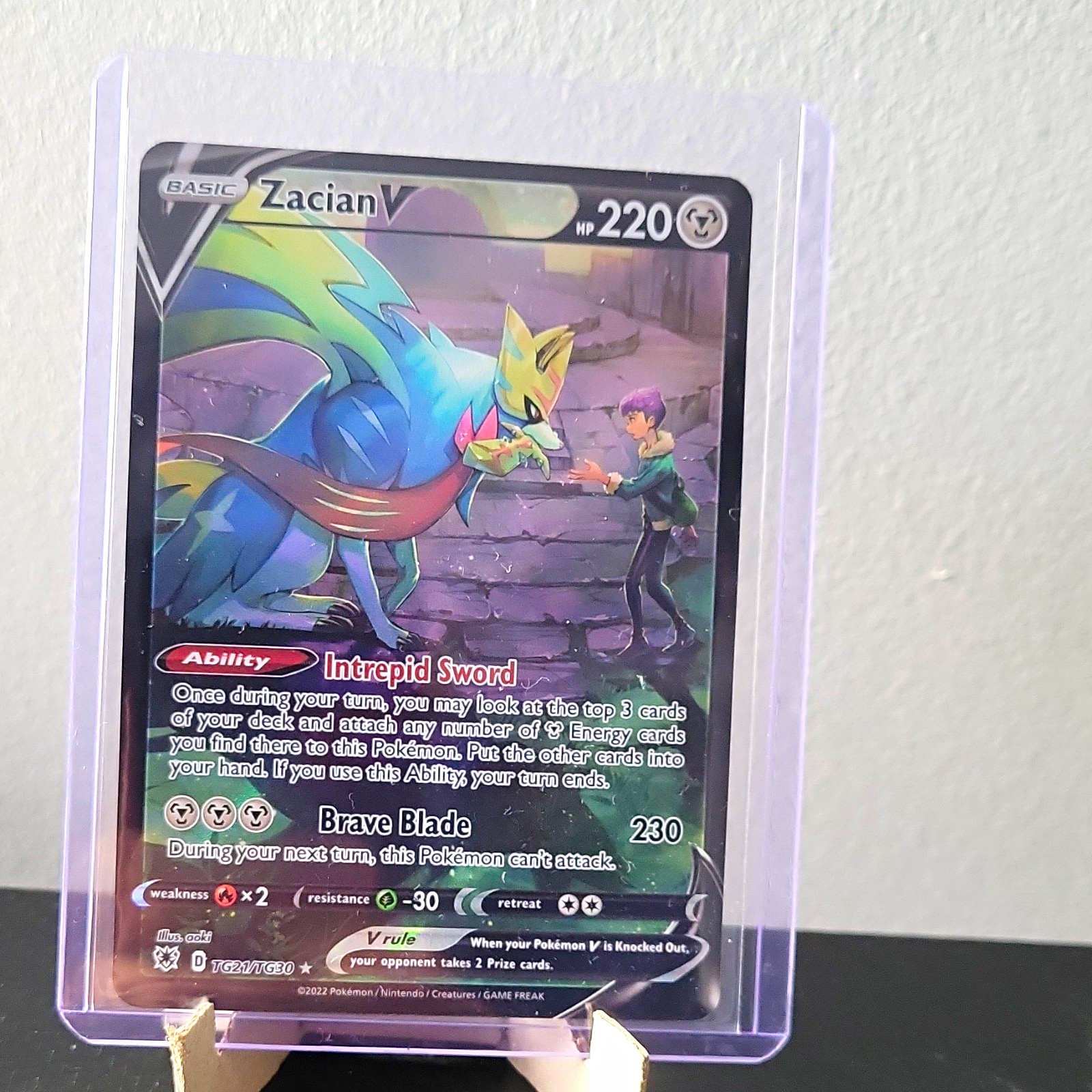 The Pokémon Company Pokémon TCG Zacian V GG48/GG70 Crown Zenith GG Holo