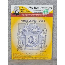 Aunt Martha's Hot Iron Transfers 3982 Kitten Chores Days of the Week Embroidery