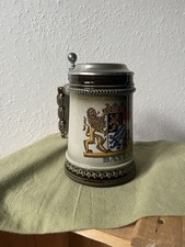 Bayerischer Bierkrug mit Zinndeckel | original gerzit 1982 | Gerz W. Germany
