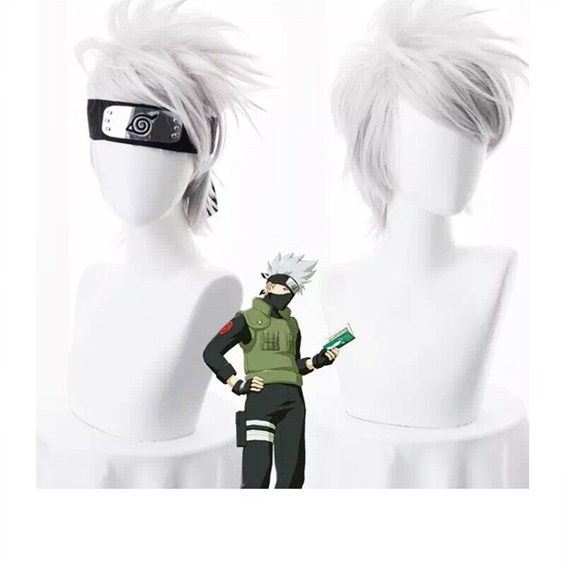 Anime Naruto Hatake Kakashi Cosplay Costume Vest Headband Wig Christmas  Outfits