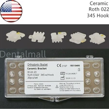US Dental Orthodontic Ceramic White Clear Brackets Brace Roth 022 3 4 5 Hooks