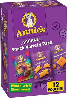 Annie's Organic Variety Pack, Cheddar Bunnies, Bunny Grahams and Cheddar Squa...