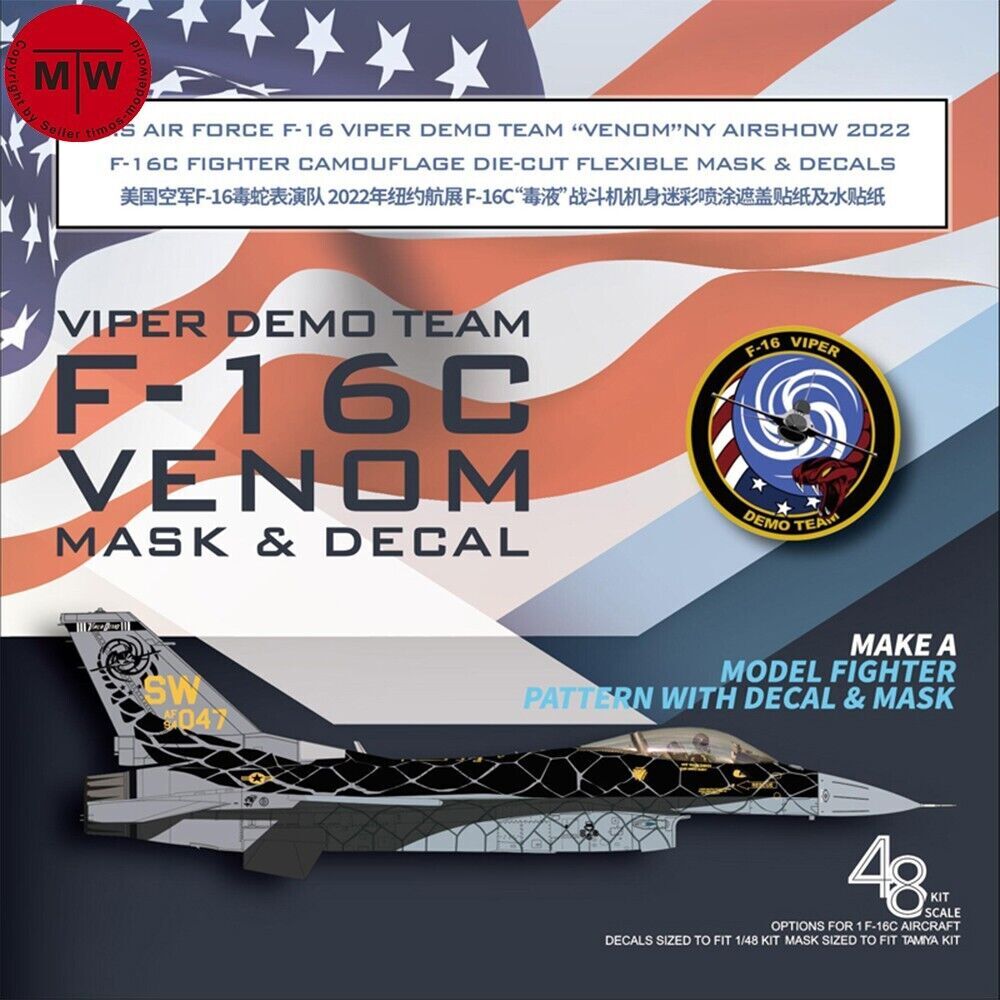 1/48 Viper Demo Team F-16C Venom Camouflage Mask & Decals for