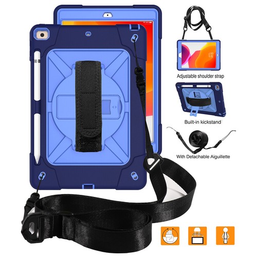 360 Rotatable Stand Shoulder Strap Shockproof Rugged Case For New iPad 10.2 Inch - Picture 20 of 79