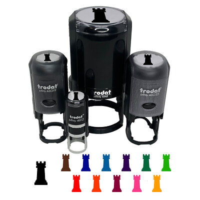 Chess Rook Piece Self-Inking Rubber Stamp Ink Stamper