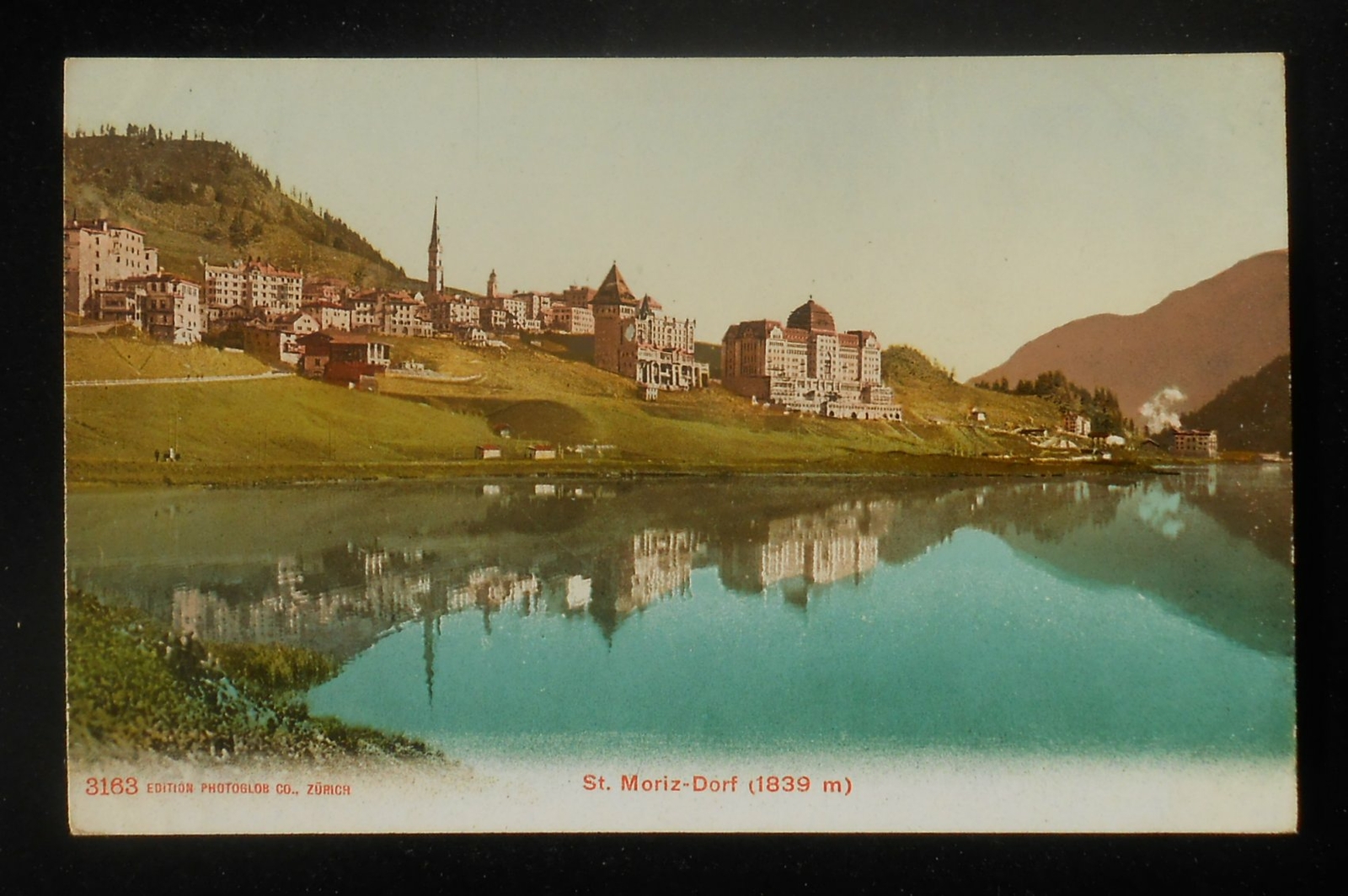 1900s Panorama St. Moritz-Dorf Switzerland Grisons Co Postcard