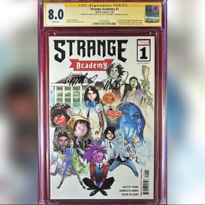 STRANGE ACADEMY #1 1ST PRINT CGC 8.0 SS SIGNED BY SKOTTIE YOUNG HUMBERTO RAMOS