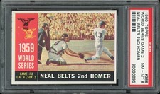 1960 Topps Baseball #386 World Series Game 2 Neal Belts 2nd Homer PSA 8