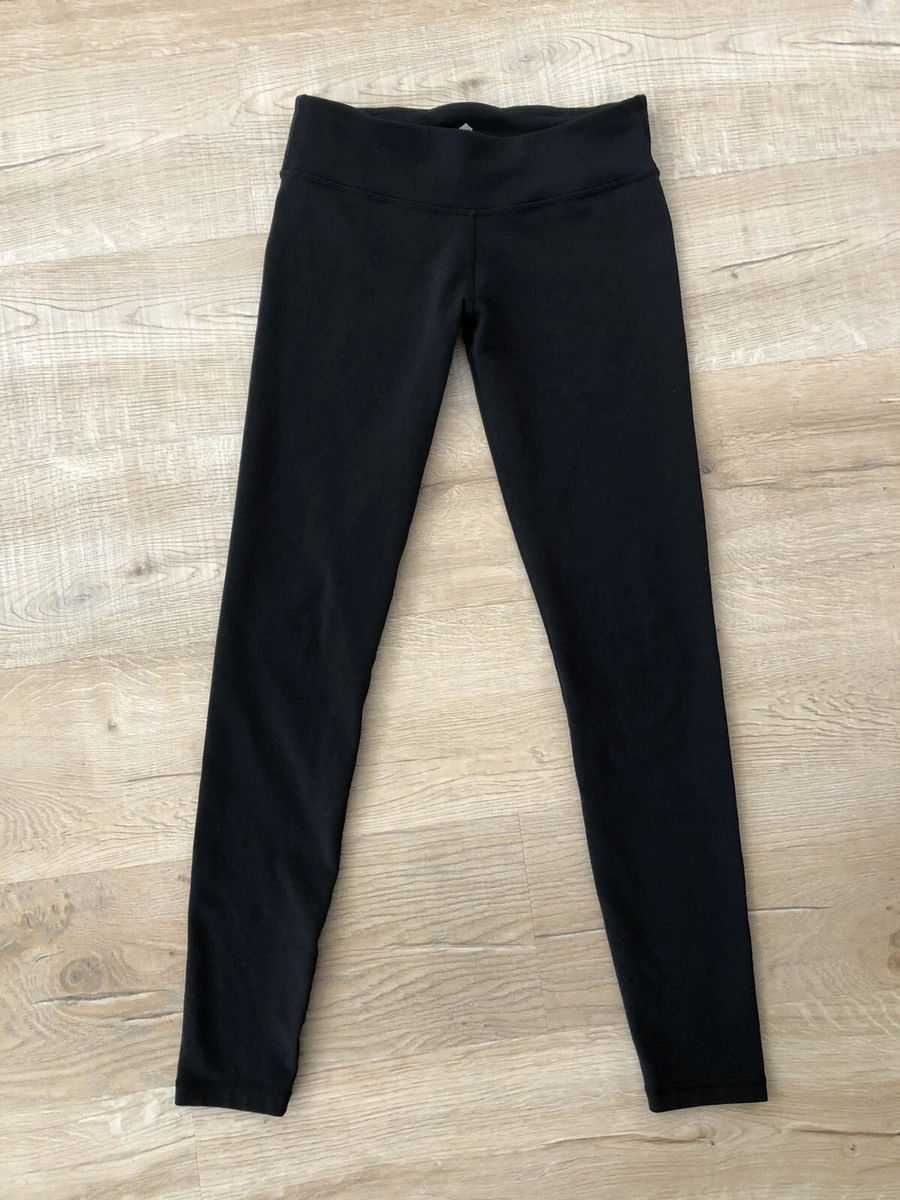 Lululemon Ivivva Girls Rhythmic Leggings Reversible Full Length 14 Solid  Black