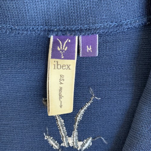 IBEX 100% Merino Wool Full Zip Sweater Jacket Blue Gray Mens Size M Made in USA - Picture 6 of 12