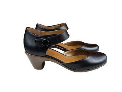 Easy Spirit Women Ankle strap Block Heel Mary Jane Pump Black 8.5M (lot 1148)