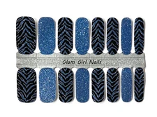 Zebra Sparkle Nail polish strips / Nail Wraps / Nail Stickers