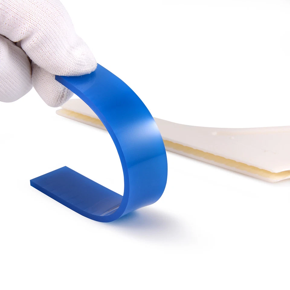 4 PIEZAS Escobilla de goma deslizadora lateral borde azul mango suave raspador ventana tinte coche Foto 3 de 4