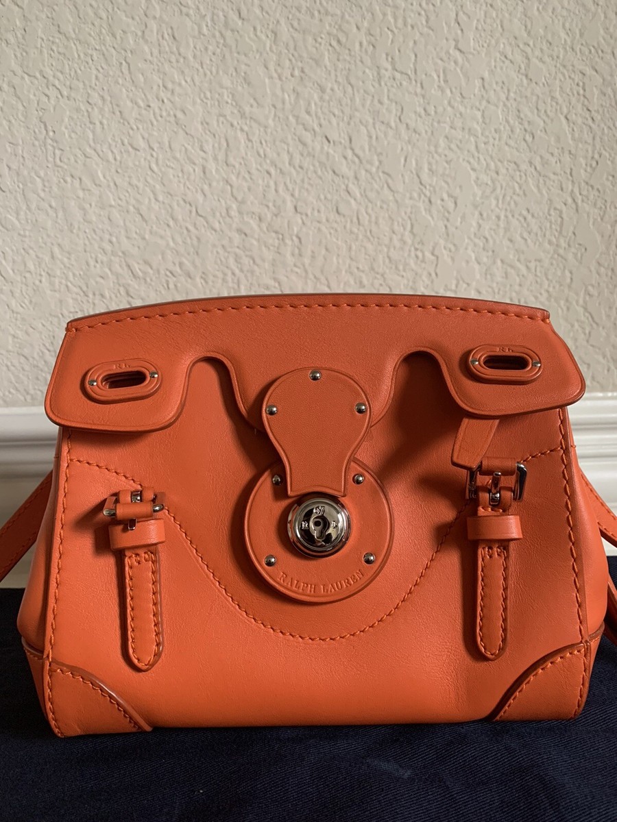 Ralph Lauren Soft Ricky 18 Crossbody Bag Clementine W/ CARD NUMBER